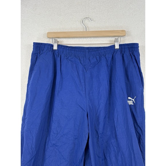 Vintage Puma Track Pants Y2K Mens Large Blue Windbreaker Sweatpants Athletic NEW - Picture 3 of 11